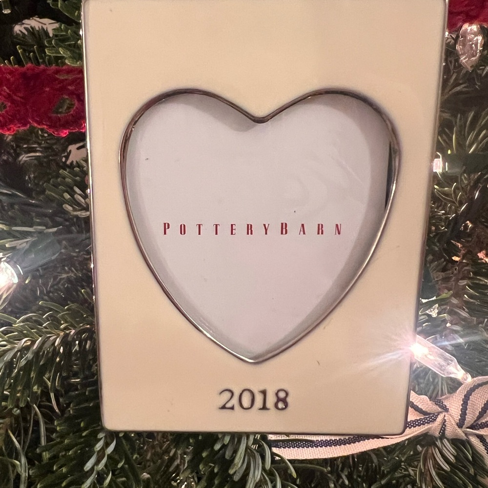 Pottery Barn Heart Frame with Silver Trim